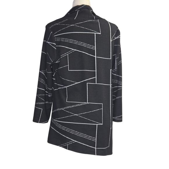 Yushi Women's Black Asymmetrical Cowl Neck Tunic  Size Medium - Picture 3 of 3